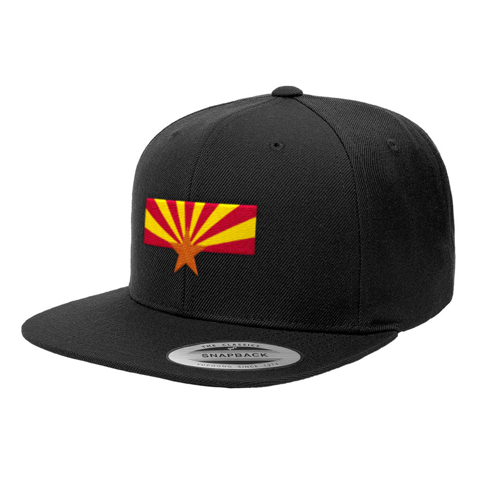 Arizona State Flag Black and Grey Classic Baseball Cap Flat Brim Hat  Snapback