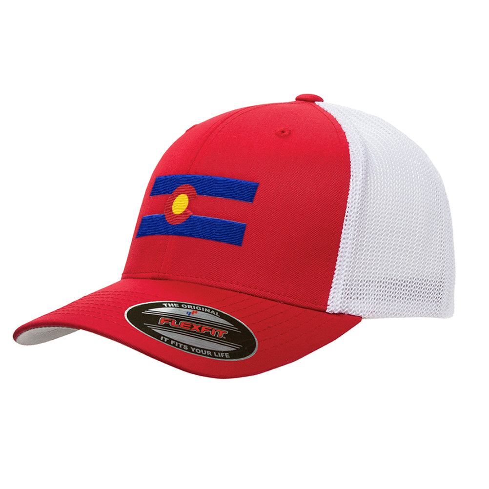 Colorado State Flag Trucker Snapback Hat Retro Mesh Cap Denver Boulder –  Official Flag Hat