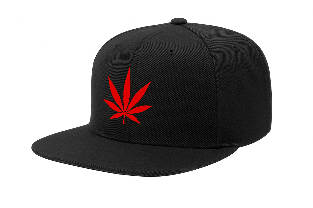 Black Marijuana Leaf Hat