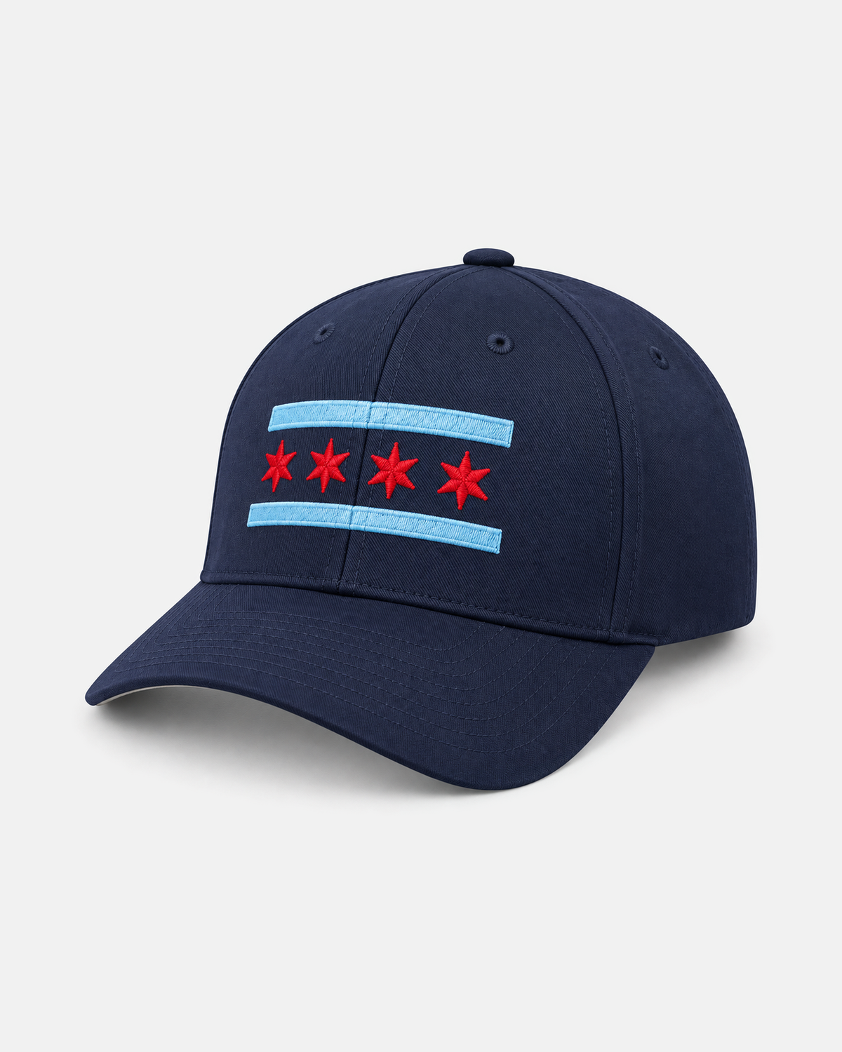 Chicago Flag fitted hat in navy, front view
