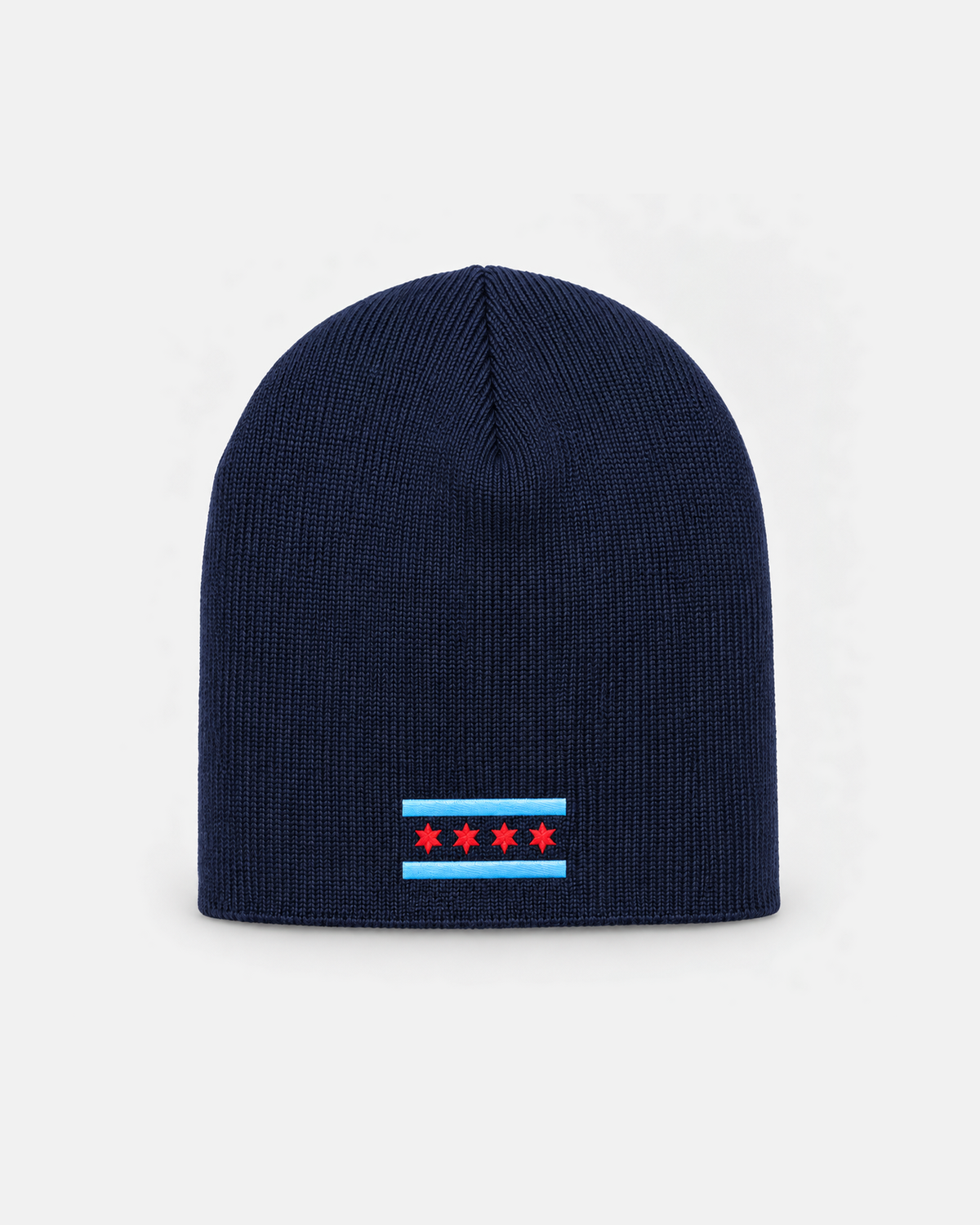 Chicago Flag beanie in navy, front view