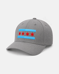 Chicago Flag fitted hat in heather grey, front view