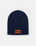 Chicago Orange Flag beanie in navy, front view