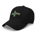 Portland Oregon Flag dad hat in black, angled view