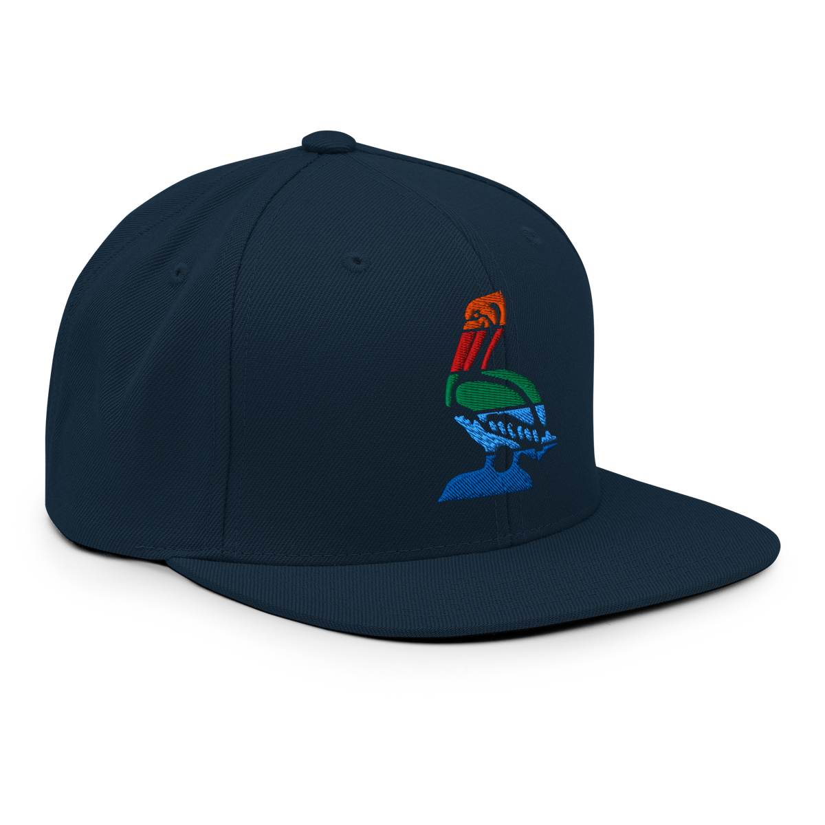 St. Petersburg Florida Flag snapback hat in navy, back view