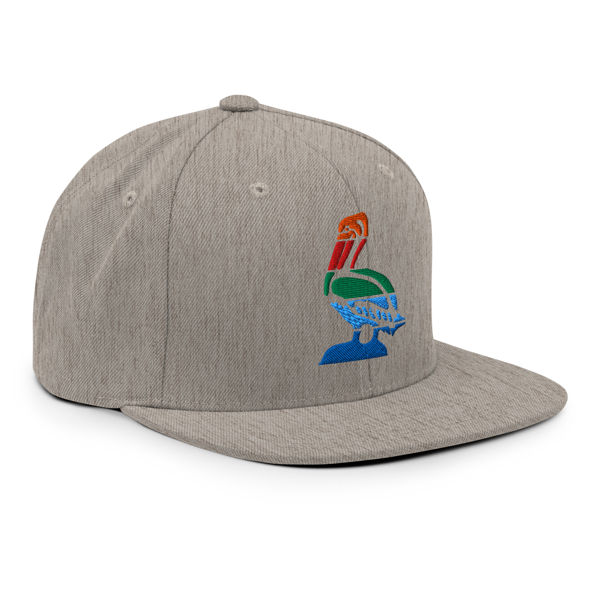 St. Petersburg Florida Flag snapback hat in heather grey, back view