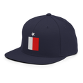 Texas Flag snapback hat in navy, back view