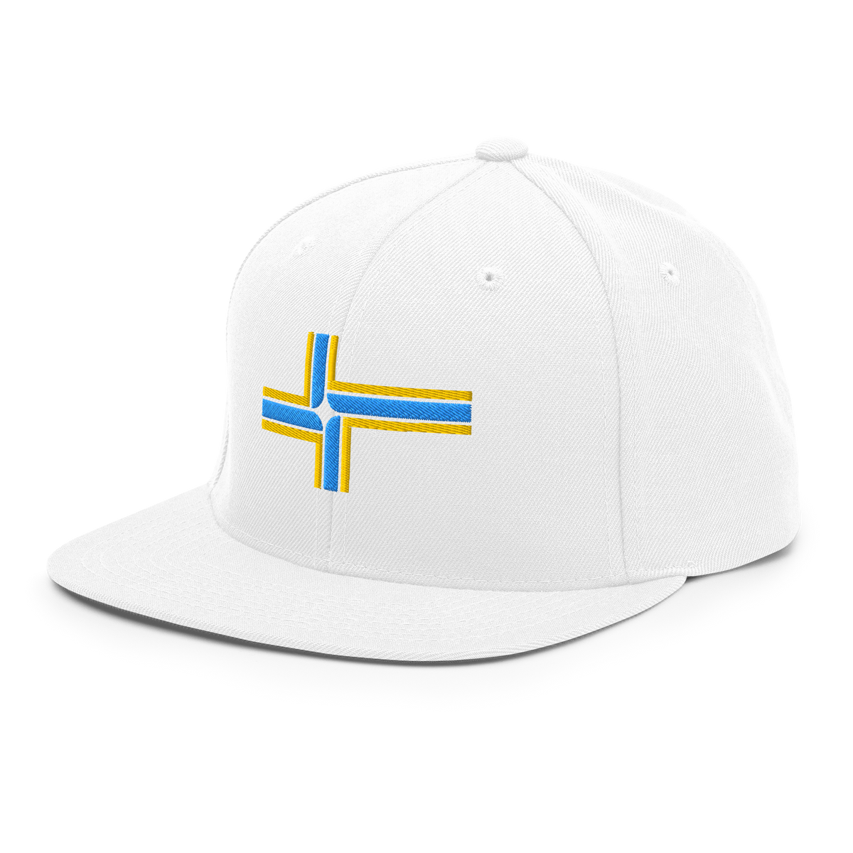 Portland Oregon Flag snapback hat in white, back view