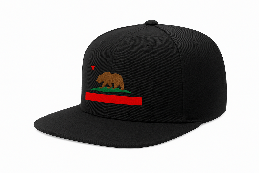 Clean angled black California snapback