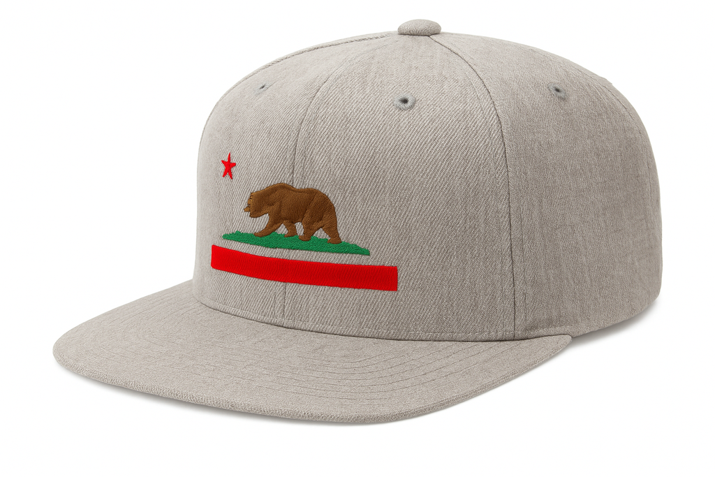 Clean angled heather gray California snapback