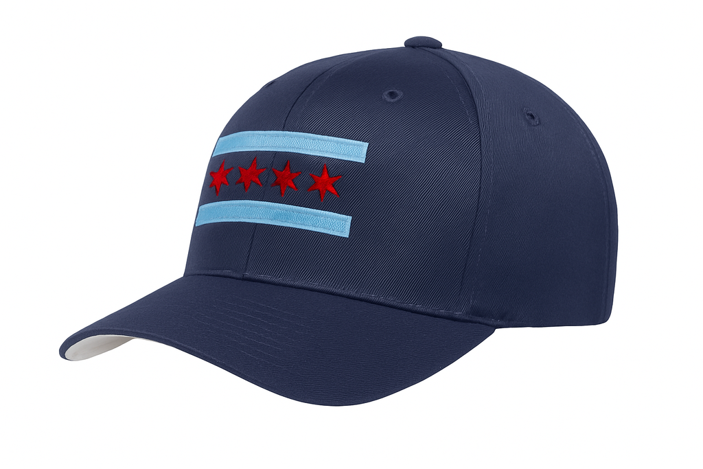 Clean navy Chicago flag flexfit hat