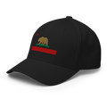 California Republic Flag fitted hat in black, back view
