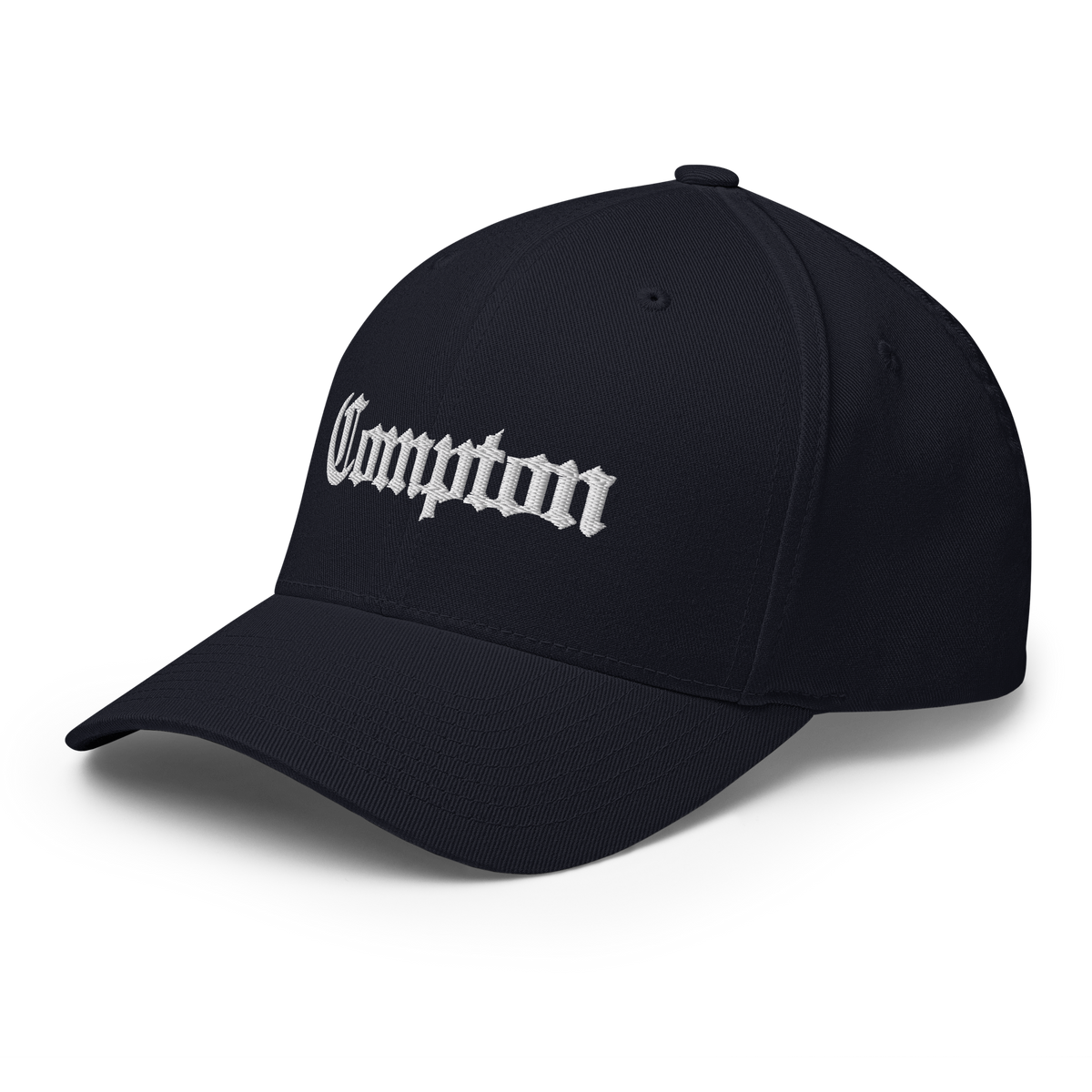 Compton California fitted hat in navy, back view