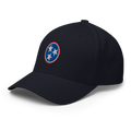 Nashville Tennessee Flag fitted hat in navy, back view