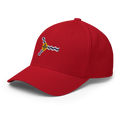 St. Louis Flag fitted hat in red, back view