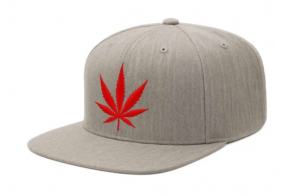 Heather Grey Marijuana Leaf Hat