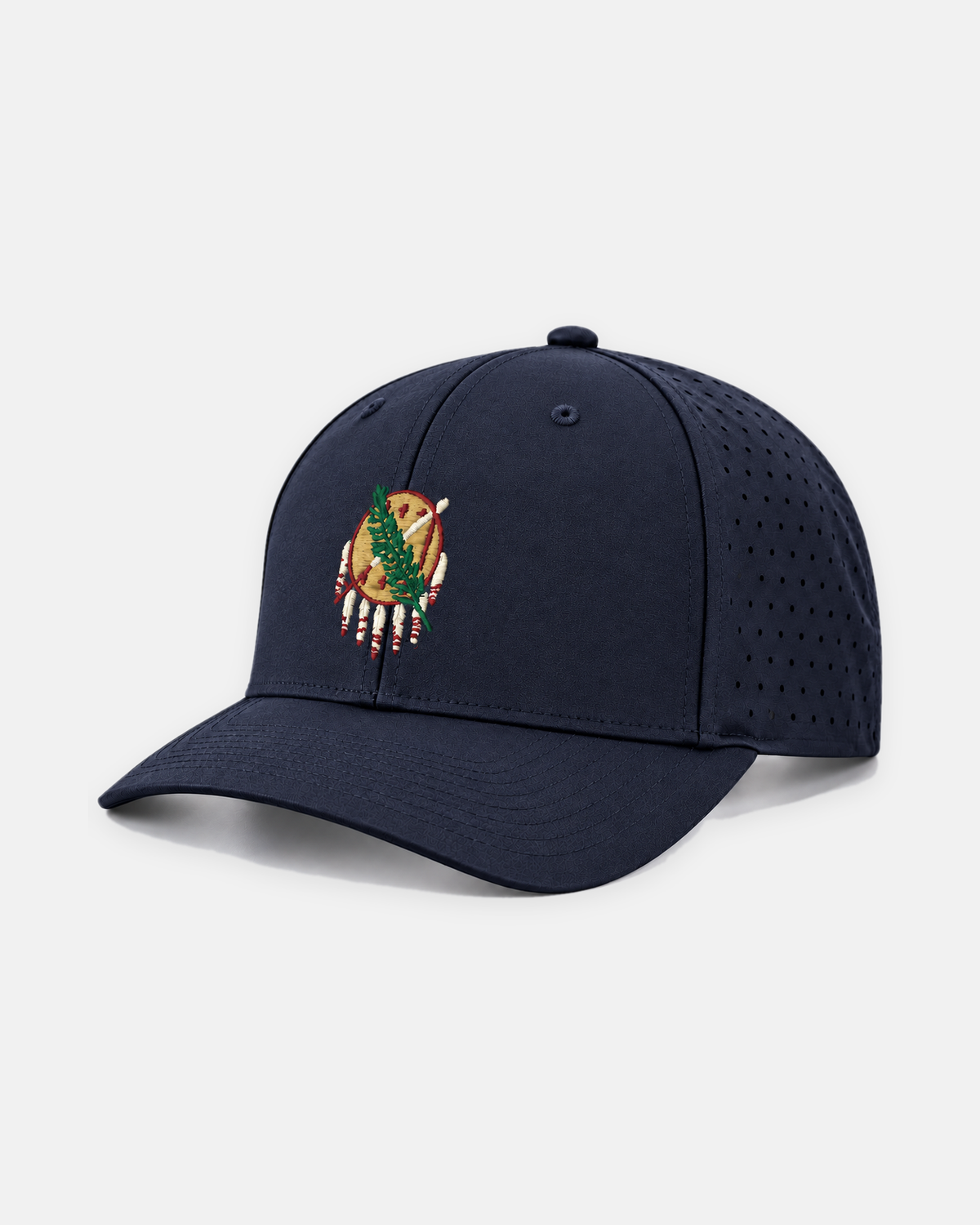 Oklahoma state flag laser perforated 632 hat in navy