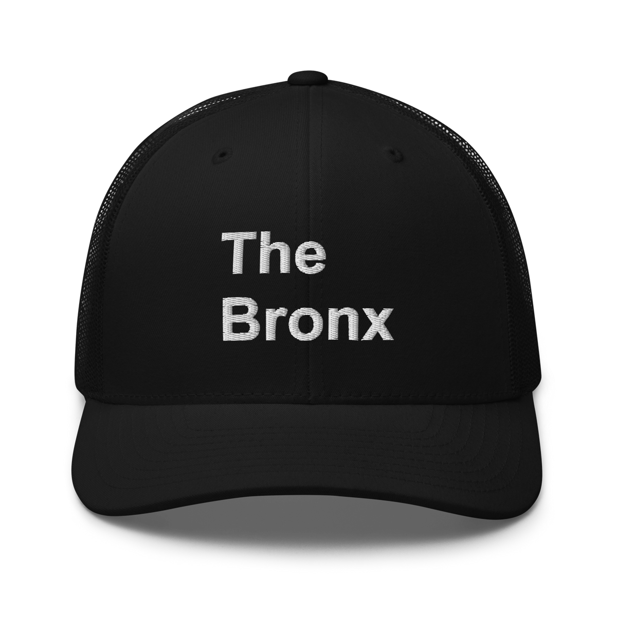 The Bronx New York trucker hat in black, front view
