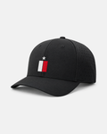 Texas flag laser performance 632 hat in black, embroidered star with white and red bars