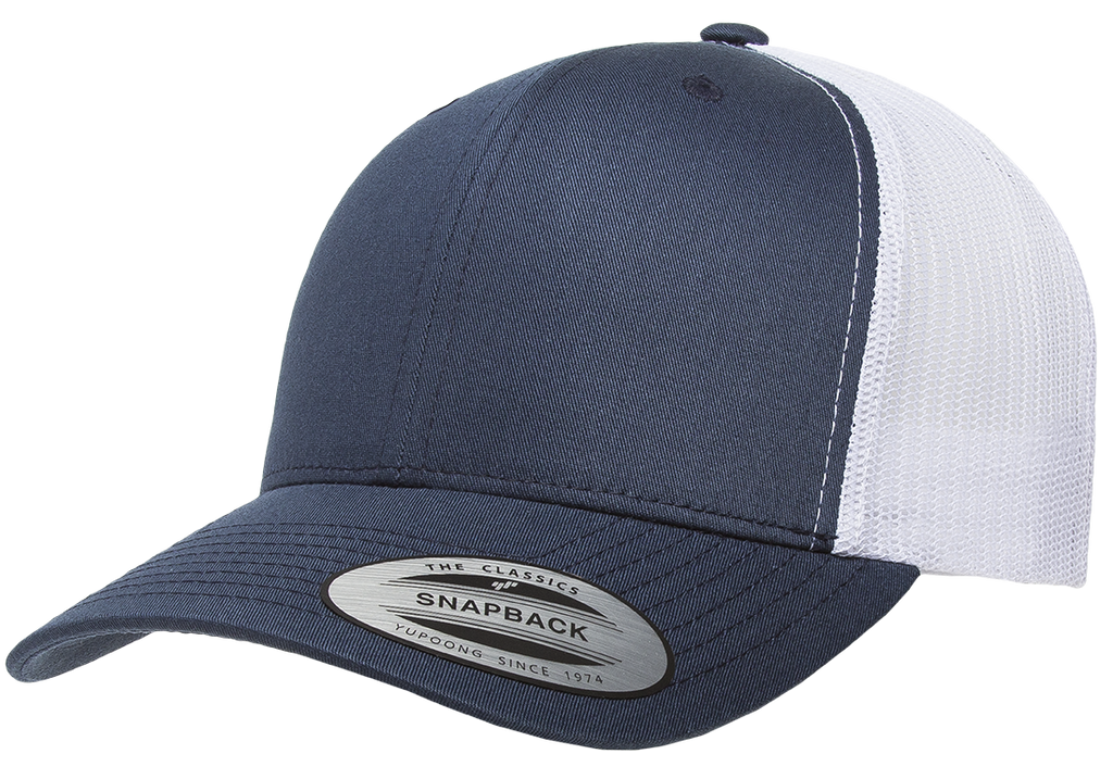 Custom Flag hat in navy, angled view