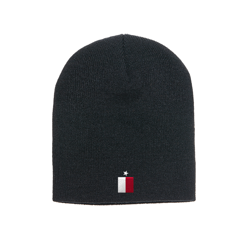 Texas Flag beanie in black, front view