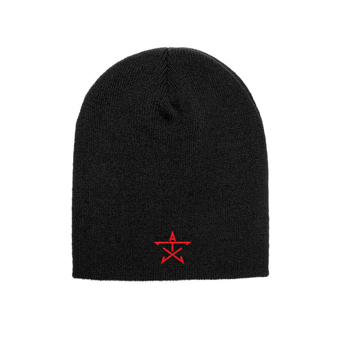 Austin Texas ATX Star beanie in black, front view
