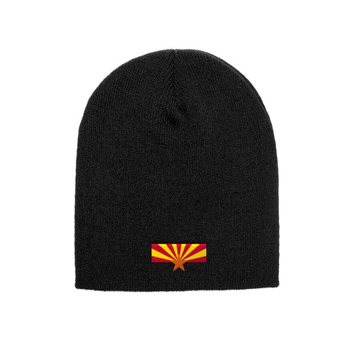 Arizona Flag beanie in black, front view