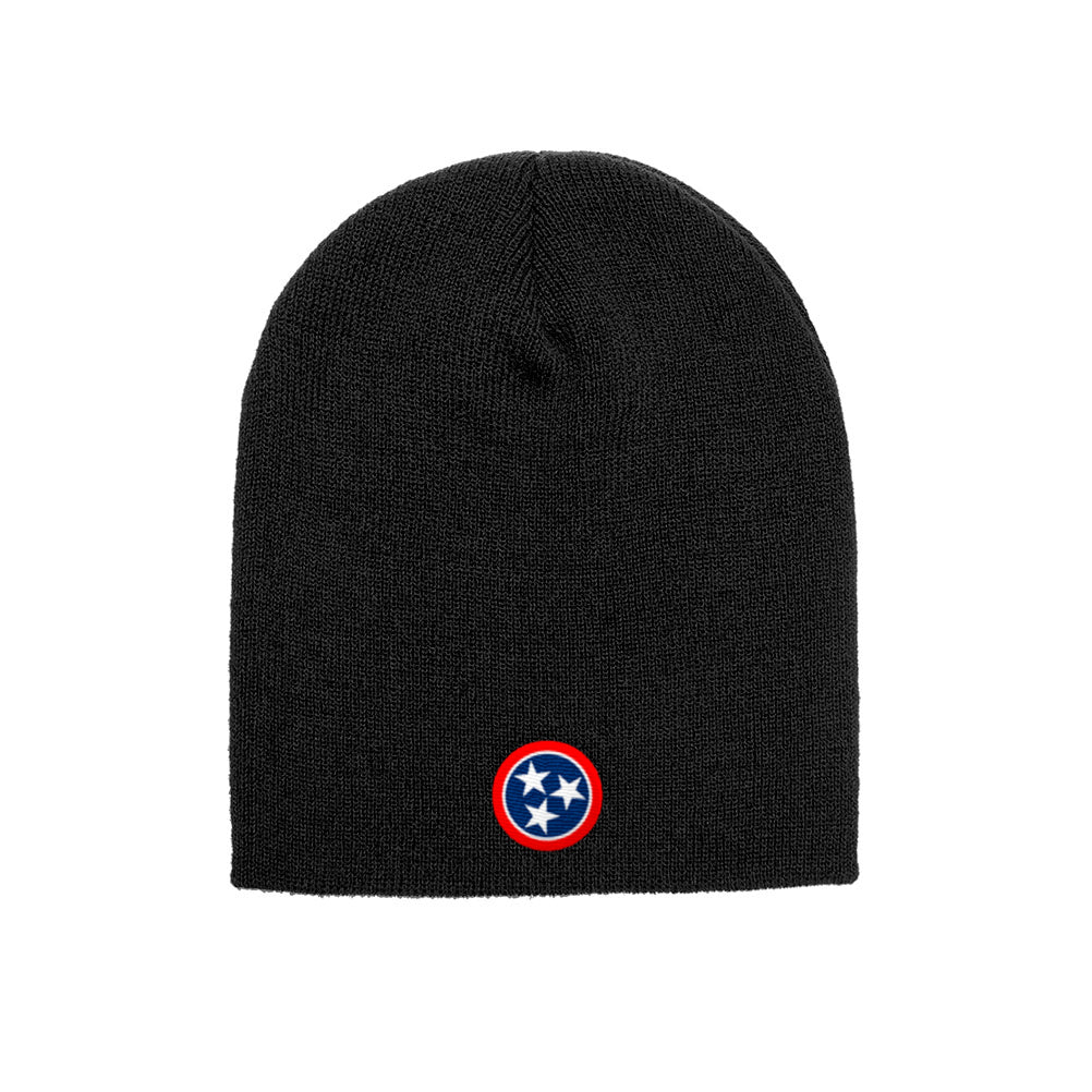 Nashville Tennessee Flag beanie in black, front view