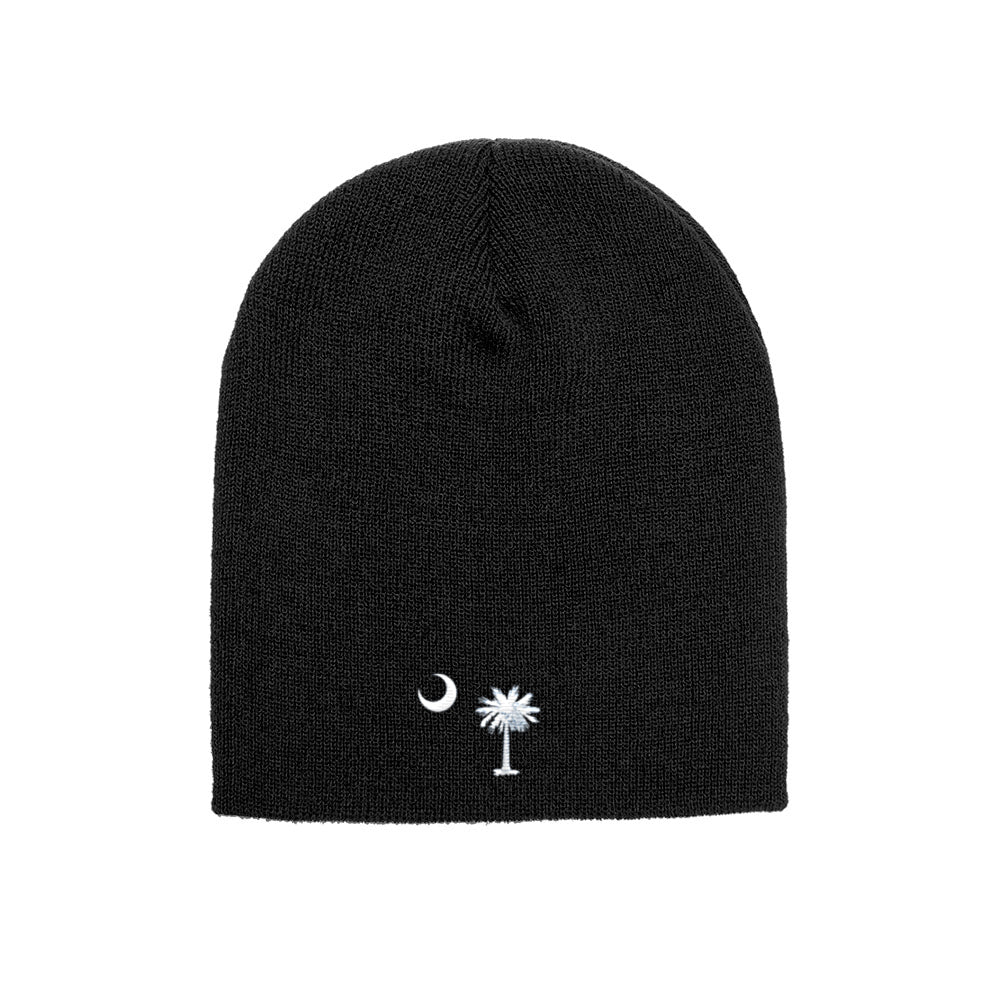 South Carolina Flag beanie in black, front view