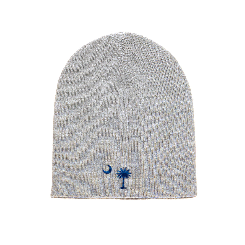 South Carolina Flag beanie in grey, front view