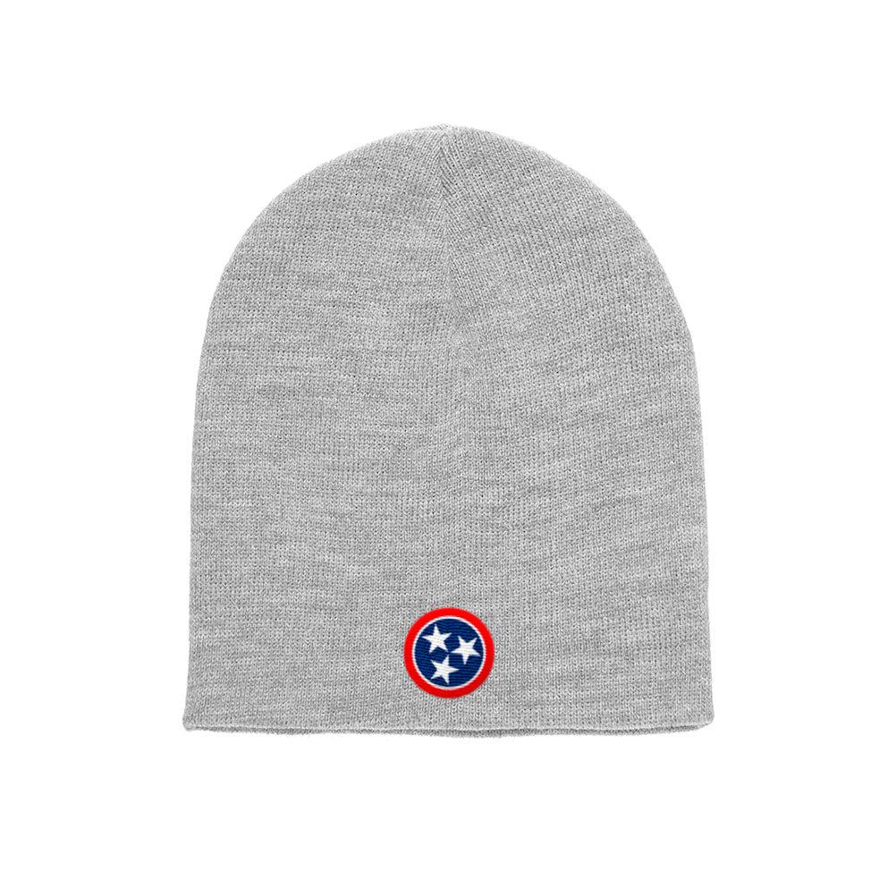 Nashville Tennessee Flag beanie in grey, front view