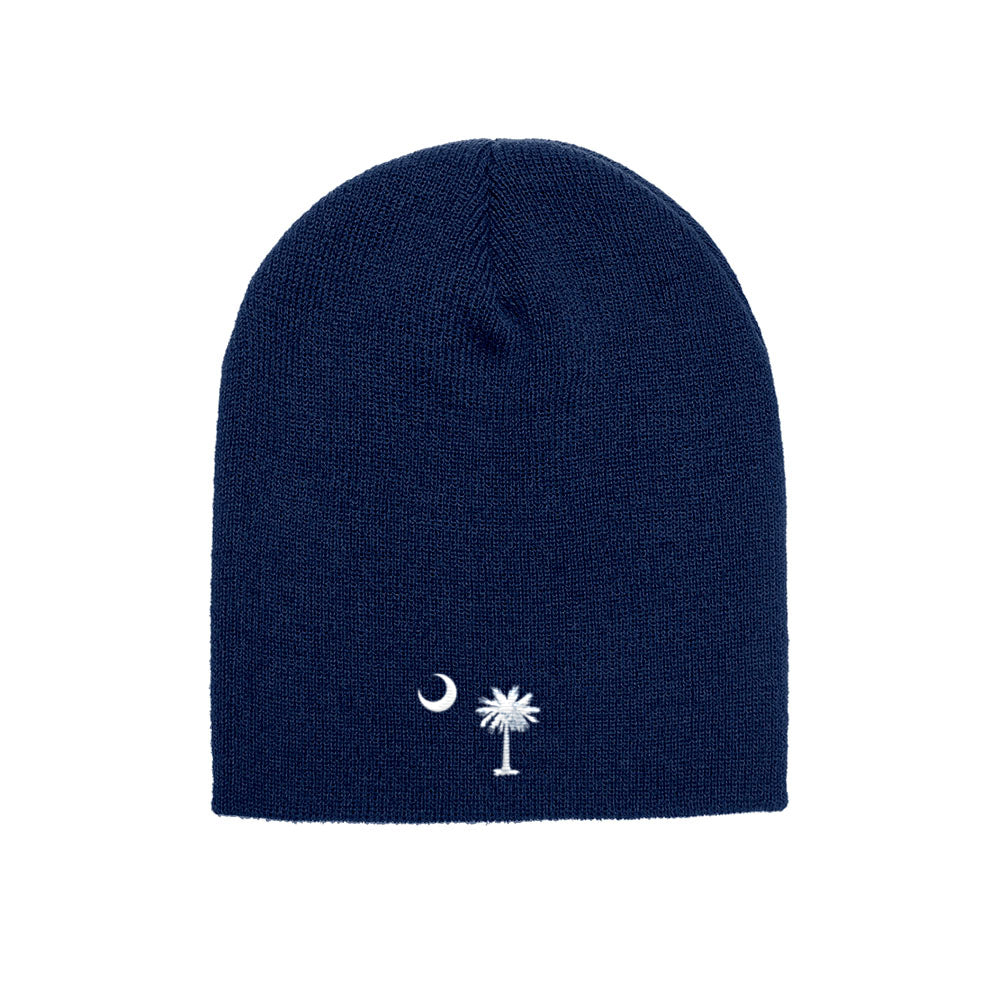 South Carolina Flag beanie in navy, front view