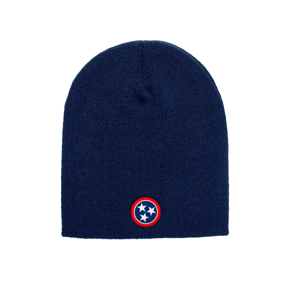 Nashville Tennessee Flag beanie in navy, front view