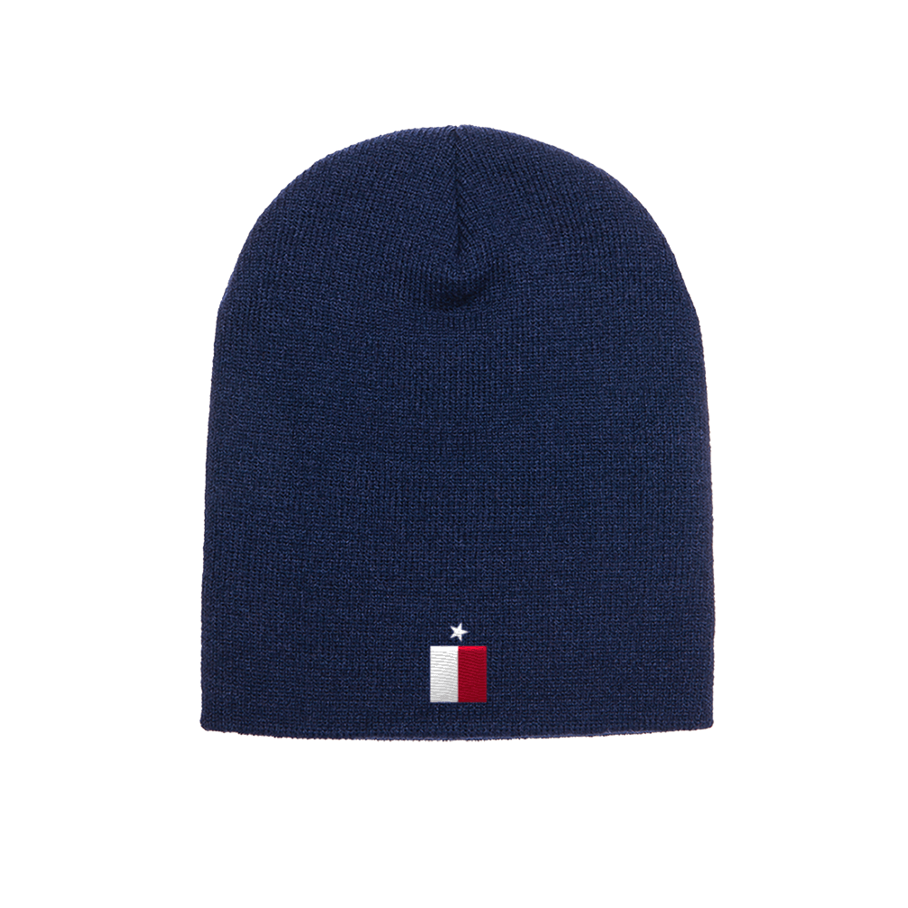 Texas Flag beanie in navy, front view